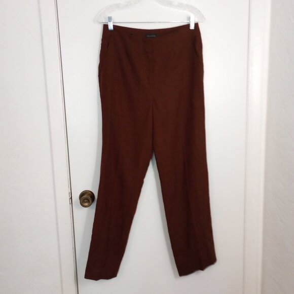 Talbots Brown Southampton Linen Trouser Pants - Picture 1 of 9